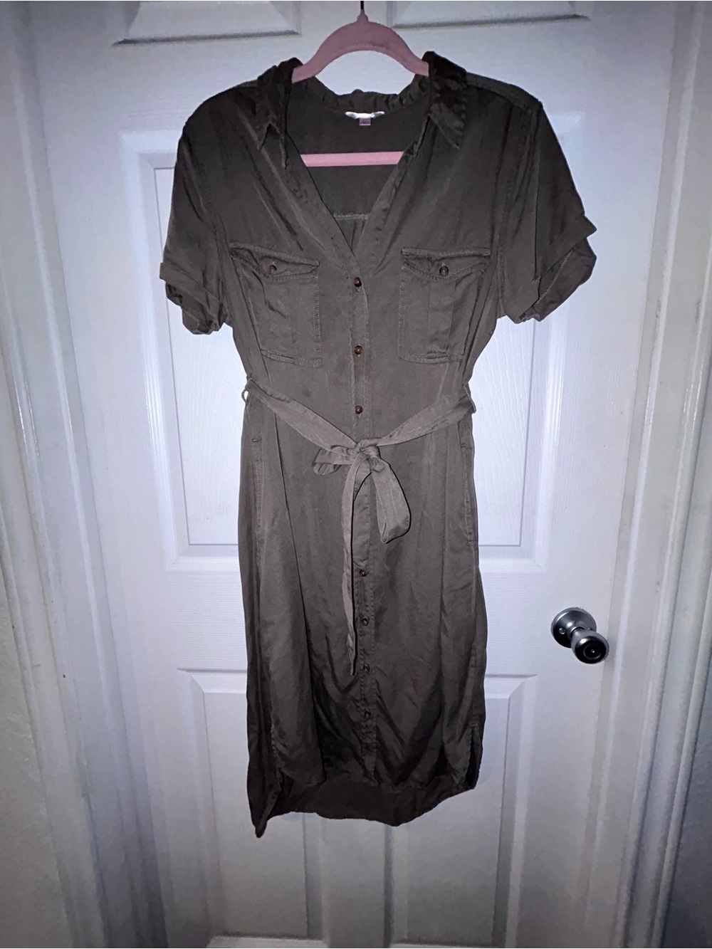 Teddi Rose Olive 100% Tencel Shirt Dress